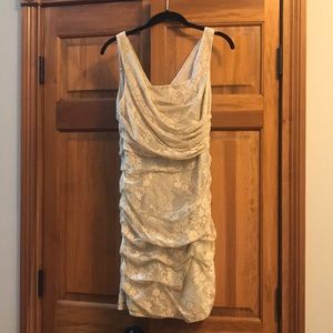 Champagne lace cocktail dress